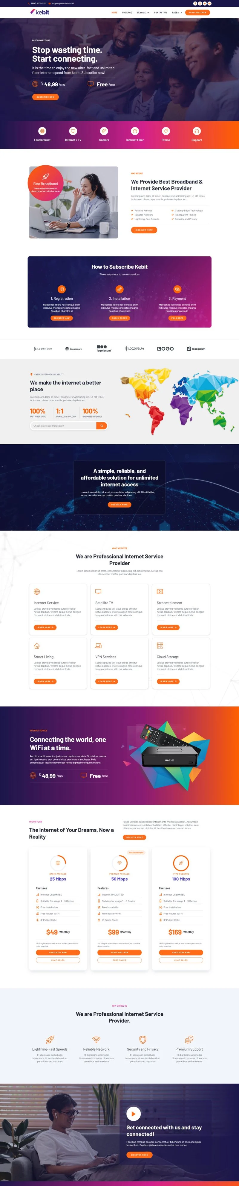 IT互联网 Elementor 模板首页预览