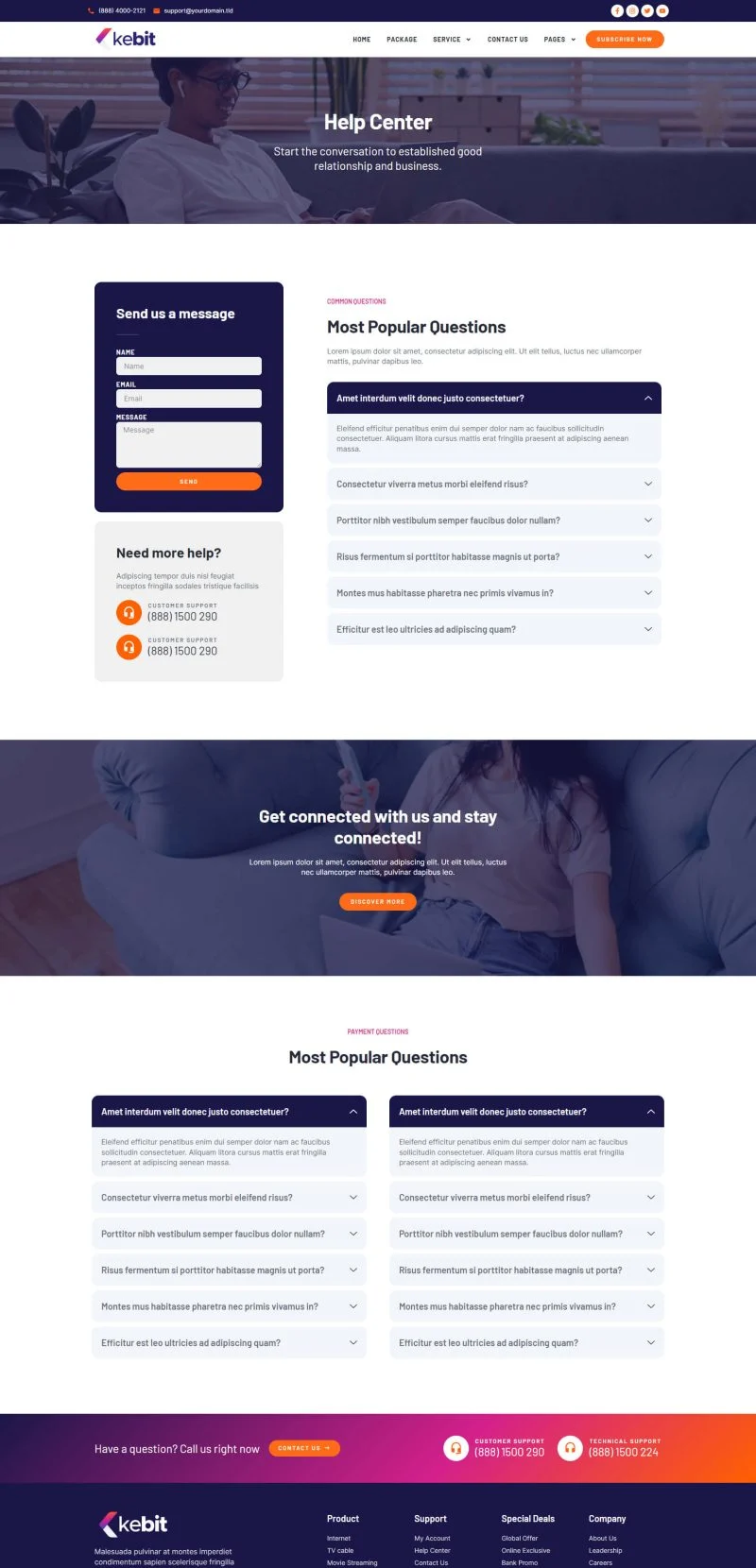IT互联网 Elementor 模板帮助中心预览