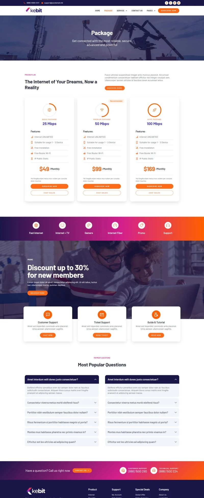 IT互联网 Elementor 模板套餐页面预览