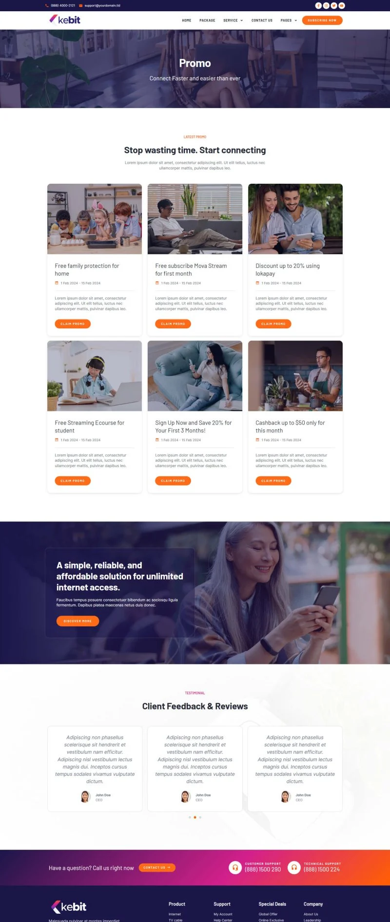 IT互联网 Elementor 模板促销页面预览