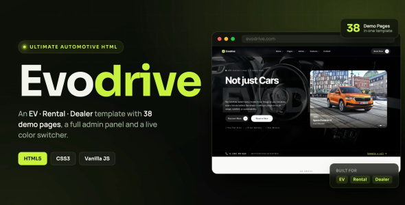 Evodrive 电动汽车经销与租赁 HTML 模板