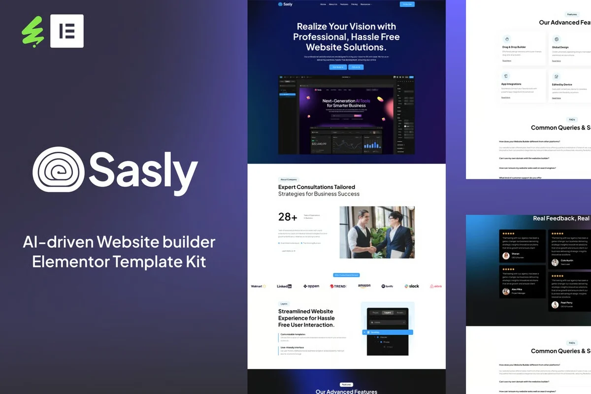 人工智能建站工具Elementor网站模板_一键导入快速建站插图-WP资源海 AI Elementor 网站模板封面