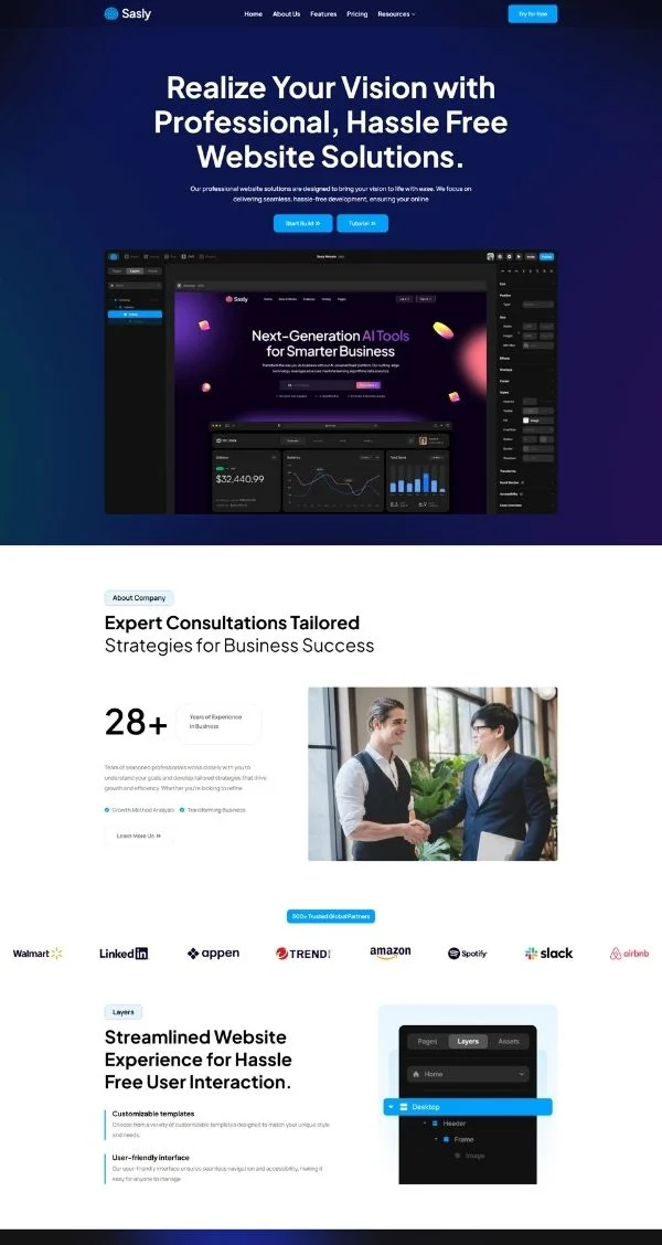 人工智能建站工具Elementor网站模板_一键导入快速建站插图1-WP资源海 AI Elementor 模板首页预览