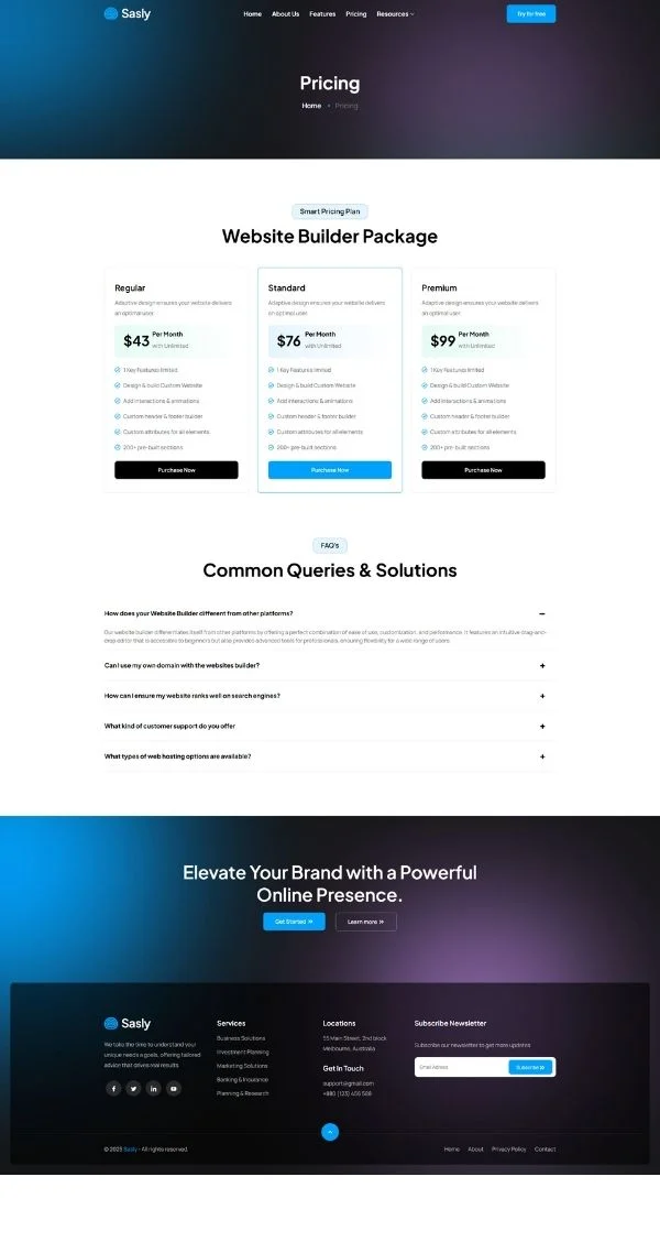 人工智能建站工具Elementor网站模板_一键导入快速建站插图4-WP资源海 AI Elementor 模板价格页面预览