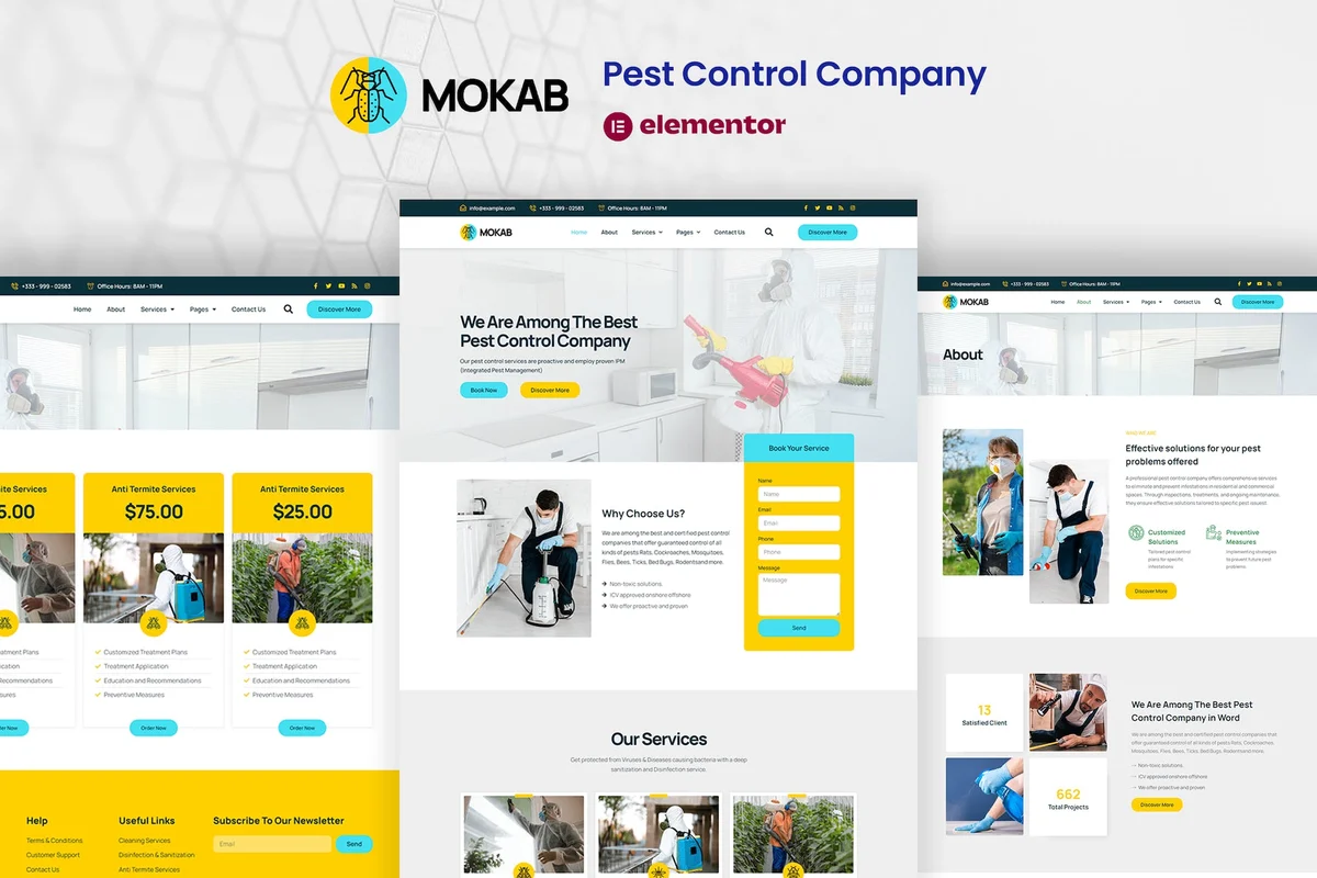 虫害防治公司Elementor网站模板_一键导入快速建站插图-WP资源海 服务/咨询 Elementor 网站模板封面
