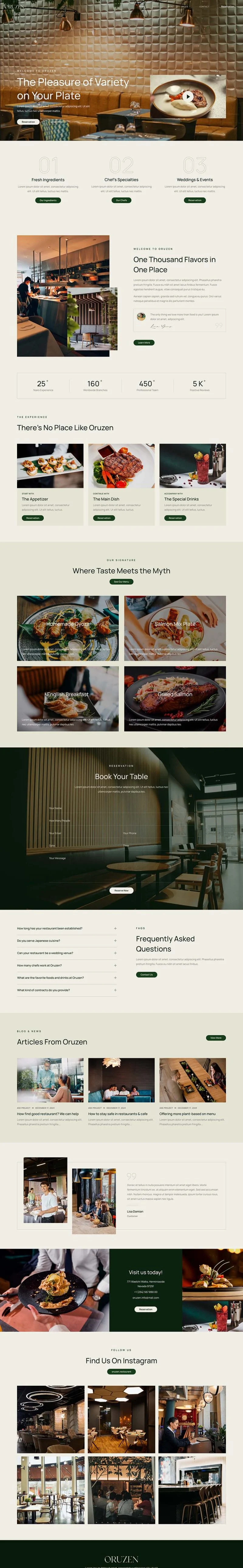 餐厅咖啡馆菜单预订Elementor网站模板_一键导入快速建站插图1-WP资源海 餐饮/食品 Elementor 模板首页预览