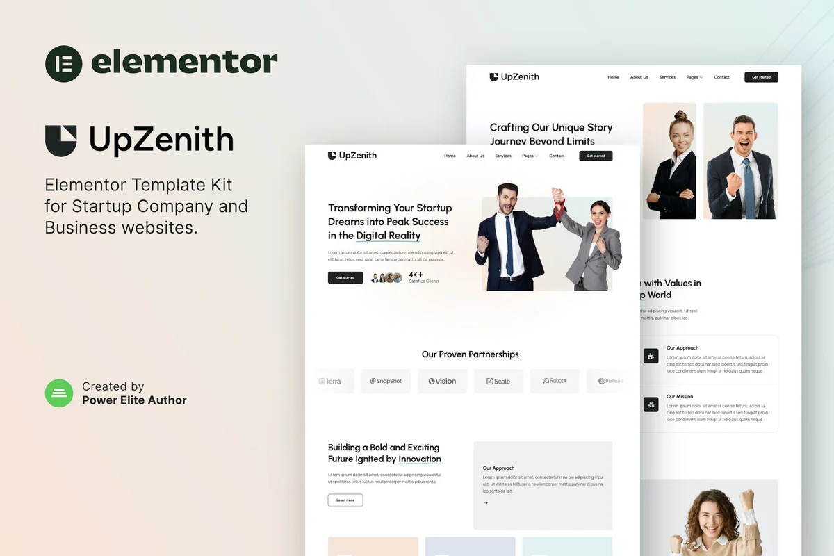 创业公司Elementor网站模板_一键导入快速建站插图-WP资源海 企业 Elementor 网站模板封面