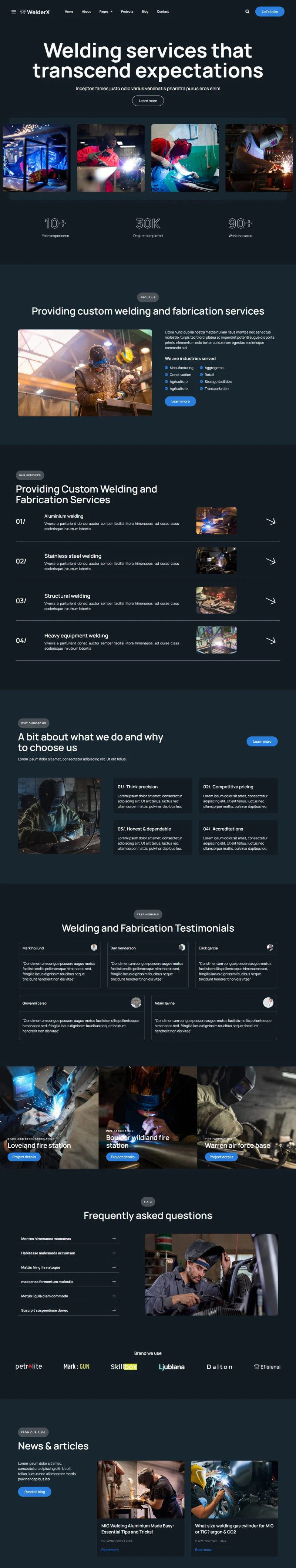 工业/工厂 Elementor 模板首页预览