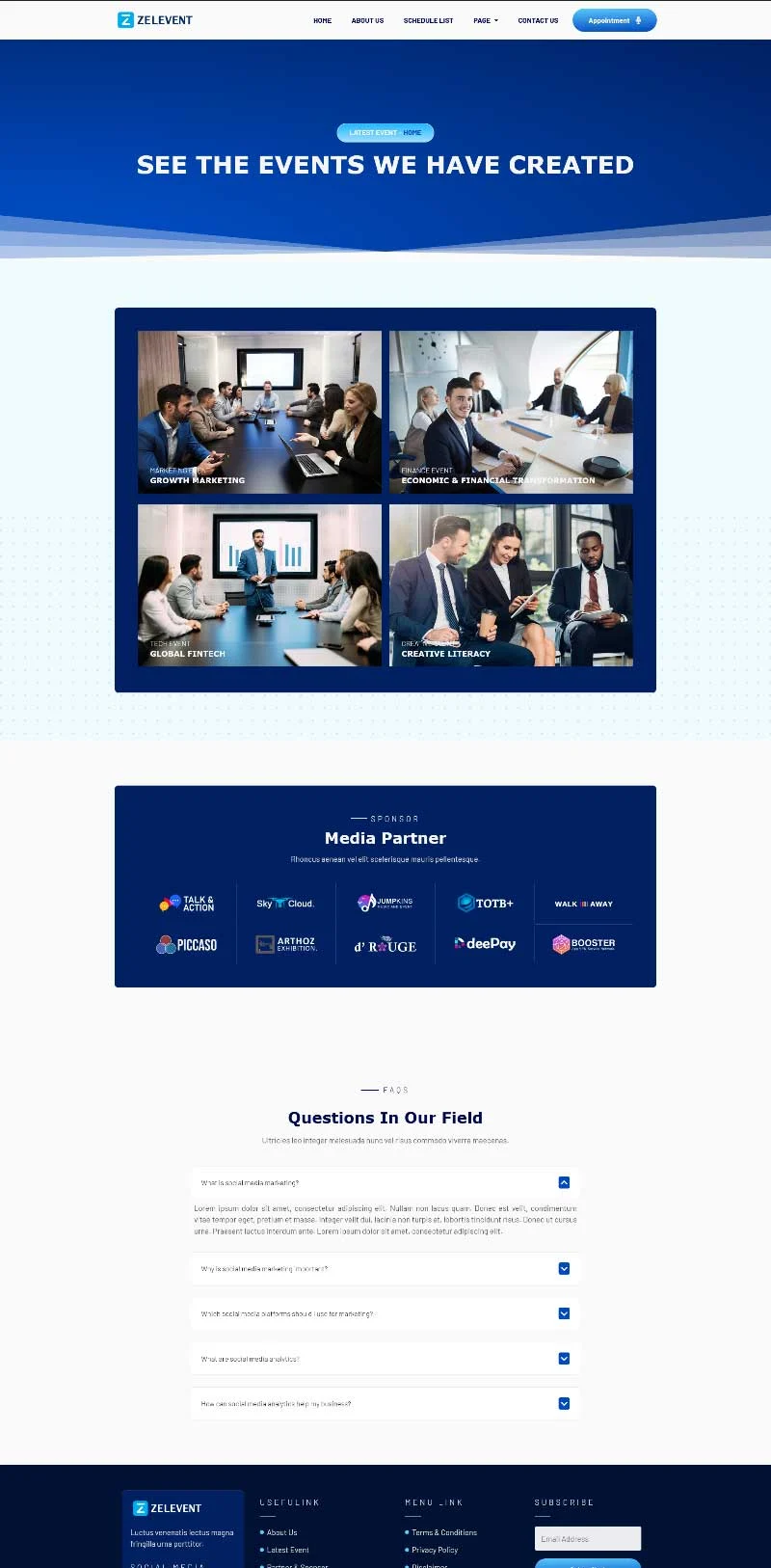 会议会展与活动管理Elementor网站模板_一键导入快速建站插图7-WP资源海 会议/展览 Elementor 模板近期活动预览