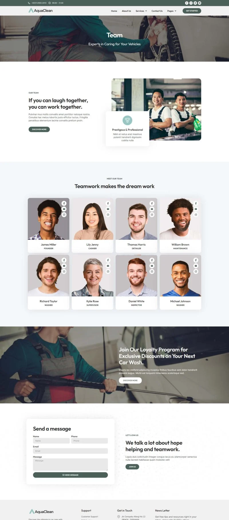 保洁 Elementor 模板团队页面预览