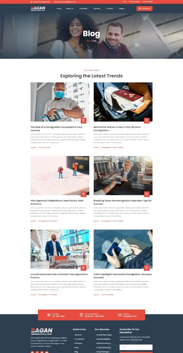 签证申请与移民咨询Elementor网站模板_一键导入快速建站插图4-WP资源海 服务/咨询 Elementor 模板博客页面预览