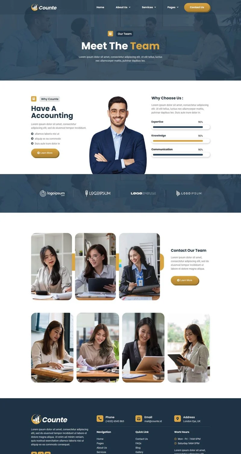 制造业与工业企业Elementor网站模板_一键导入快速建站插图3-WP资源海 工业/工厂 Elementor 模板团队页面预览