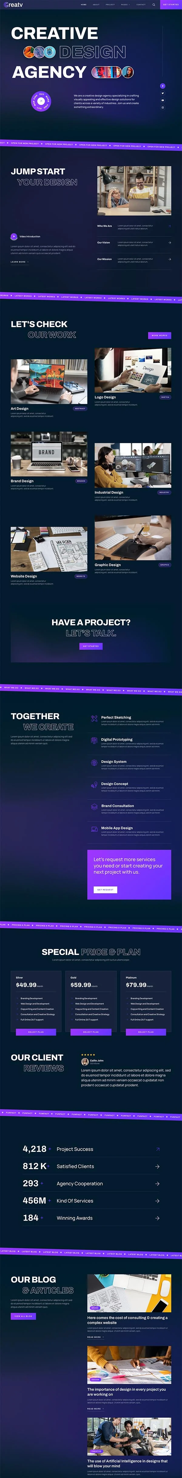 艺术/设计 Elementor 模板首页预览