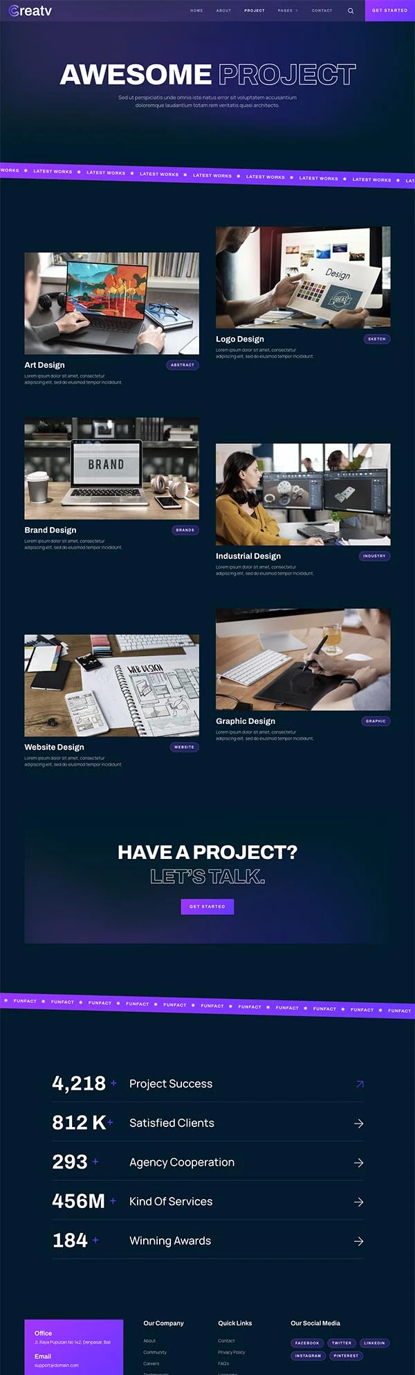 艺术/设计 Elementor 模板项目案例预览