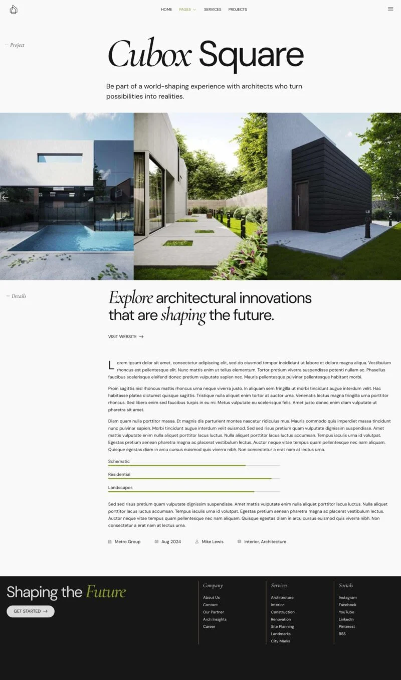 建筑室内设计机构Elementor网站模板_一键导入快速建站插图5-WP资源海 艺术/设计 Elementor 模板项目详情预览