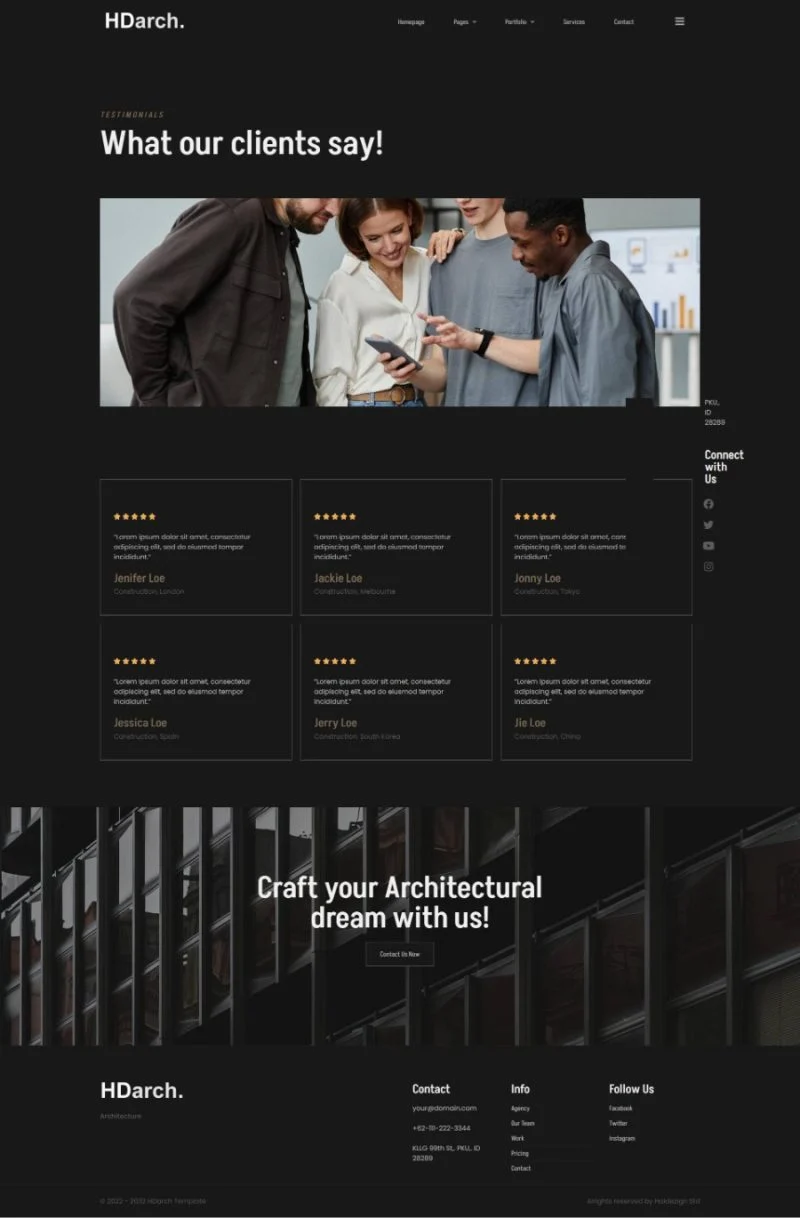 建筑/地产 Elementor 模板客户评价预览