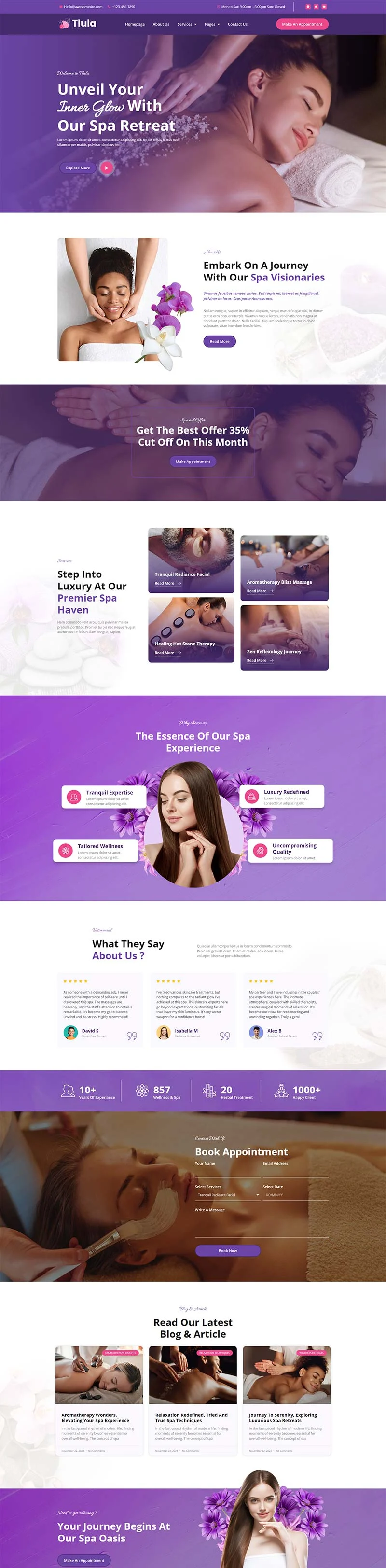 美容/美发 Elementor 模板首页预览