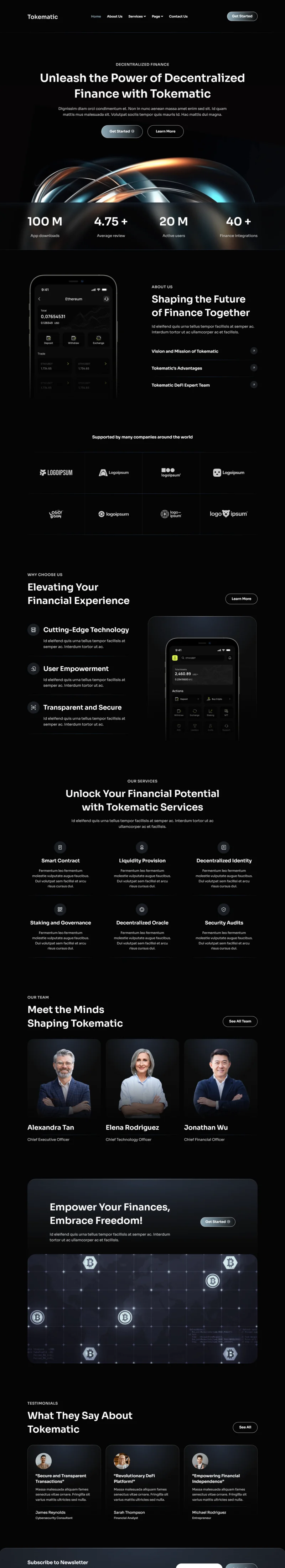 金融/投资 Elementor 模板首页预览