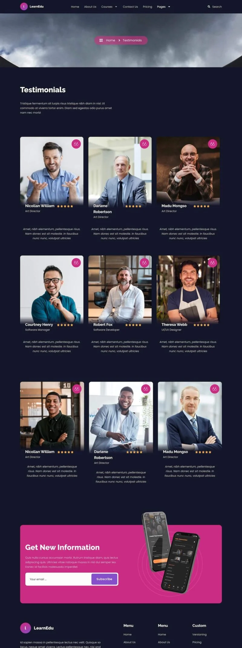 在线课程与导师服务Elementor网站模板_一键导入快速建站插图5-WP资源海 教育/培训 Elementor 模板客户评价预览