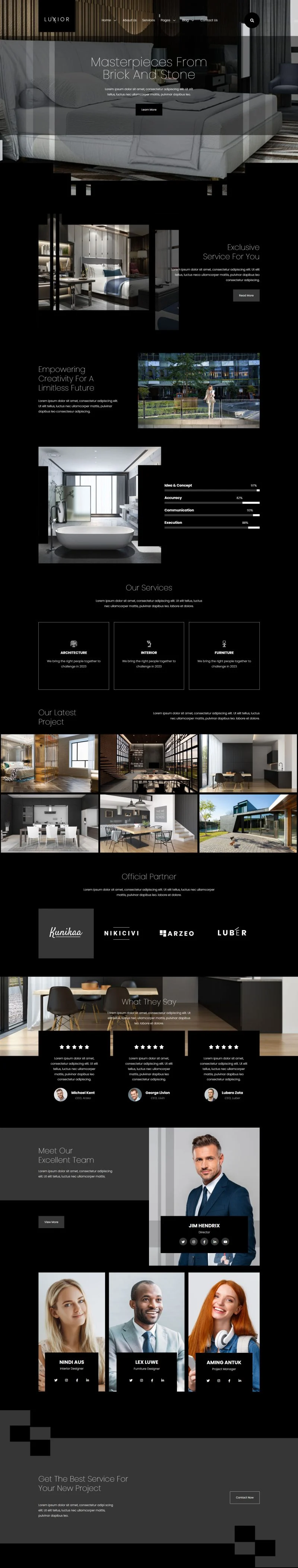 建筑/地产 Elementor 模板首页方案三预览