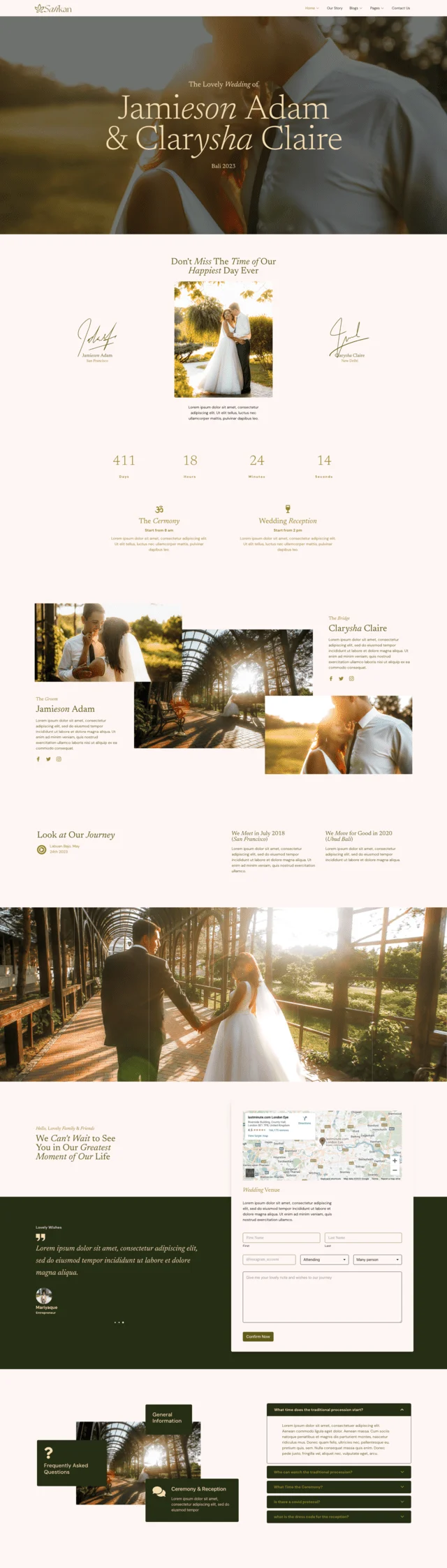 婚礼/婚庆 Elementor 模板首页预览