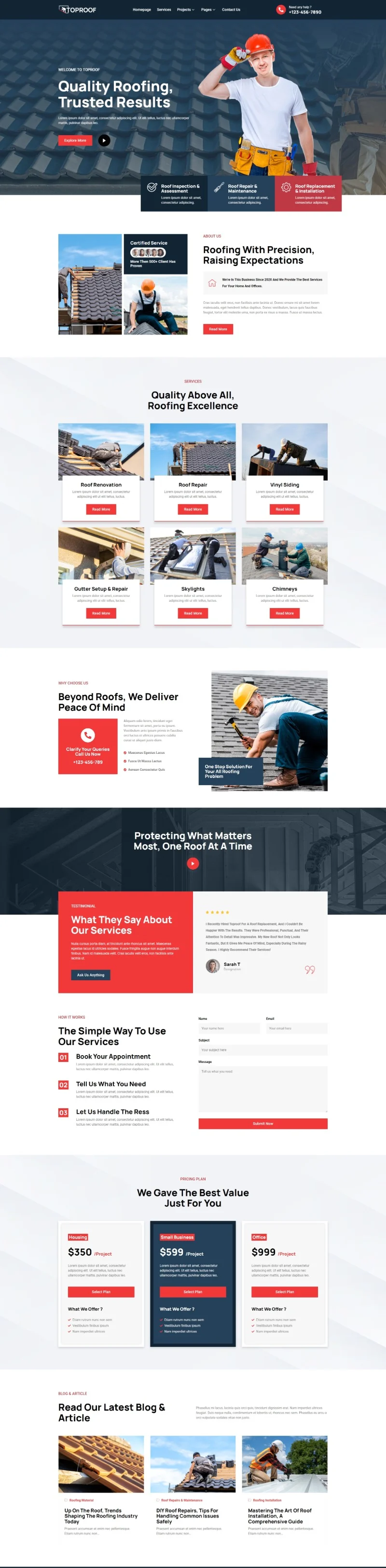 建筑/地产 Elementor 模板首页预览