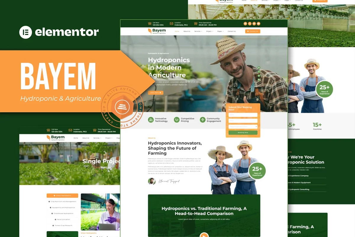 水培农业解决方案Elementor网站模板_一键导入快速建站插图-WP资源海 农业 Elementor 网站模板封面