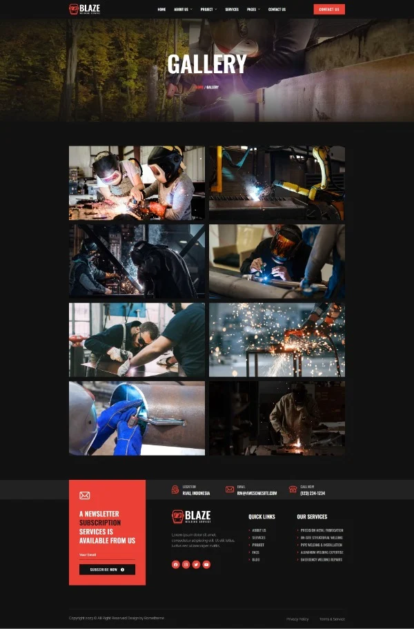 焊接加工与工业制造服务Elementor网站模板_一键导入快速建站插图2-WP资源海 工业/工厂 Elementor 模板图片展示预览