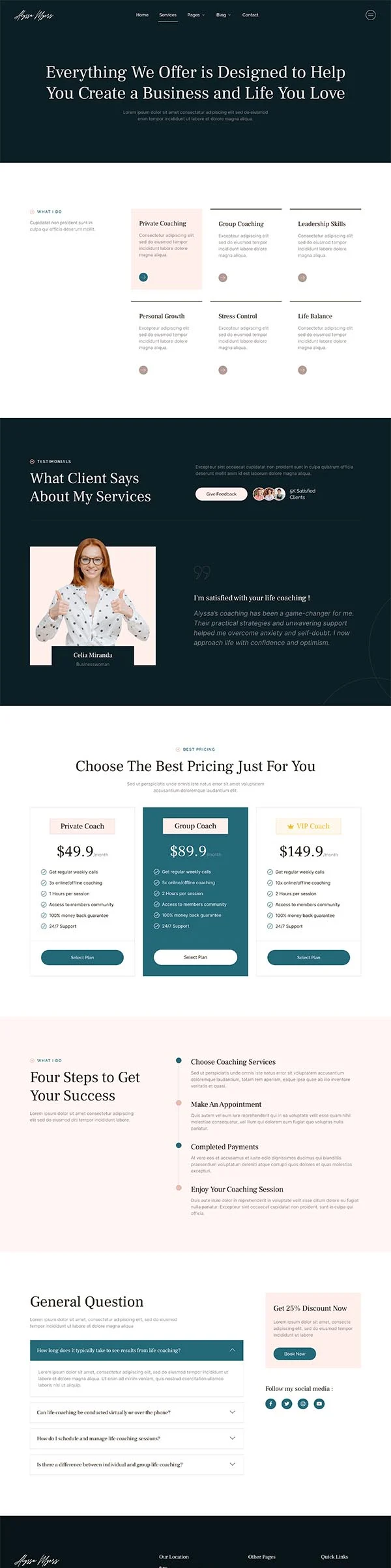 服务/咨询 Elementor 模板服务页面预览
