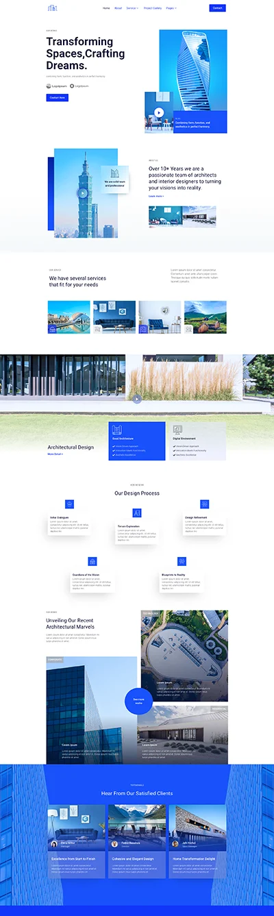建筑/地产 Elementor 模板首页预览