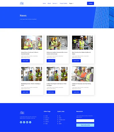 建筑/地产 Elementor 模板新闻列表预览
