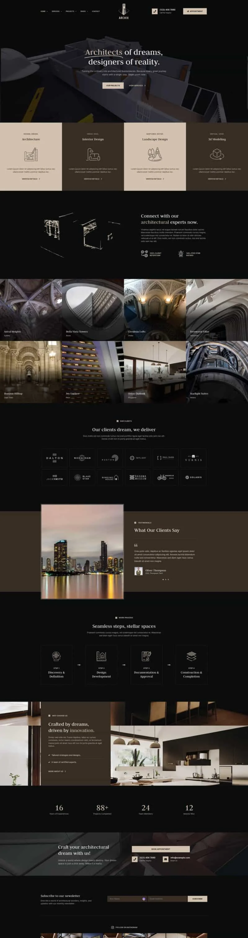 建筑及室内设计服务Elementor网站模板_一键导入快速建站插图1-WP资源海 艺术/设计 Elementor 模板首页预览