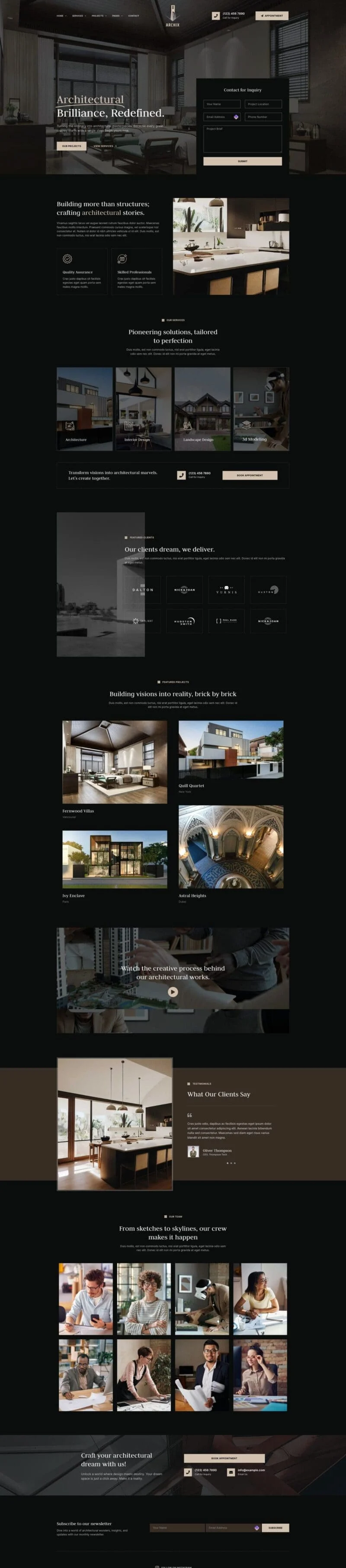 建筑及室内设计服务Elementor网站模板_一键导入快速建站插图3-WP资源海 艺术/设计 Elementor 模板首页预览