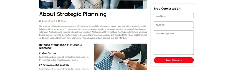 企业咨询机构Elementor网站模板_一键导入快速建站插图5-WP资源海 服务/咨询 Elementor 模板表单预览