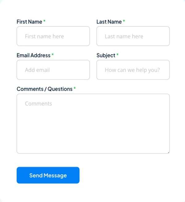软件/开发 Elementor 模板联系表单预览