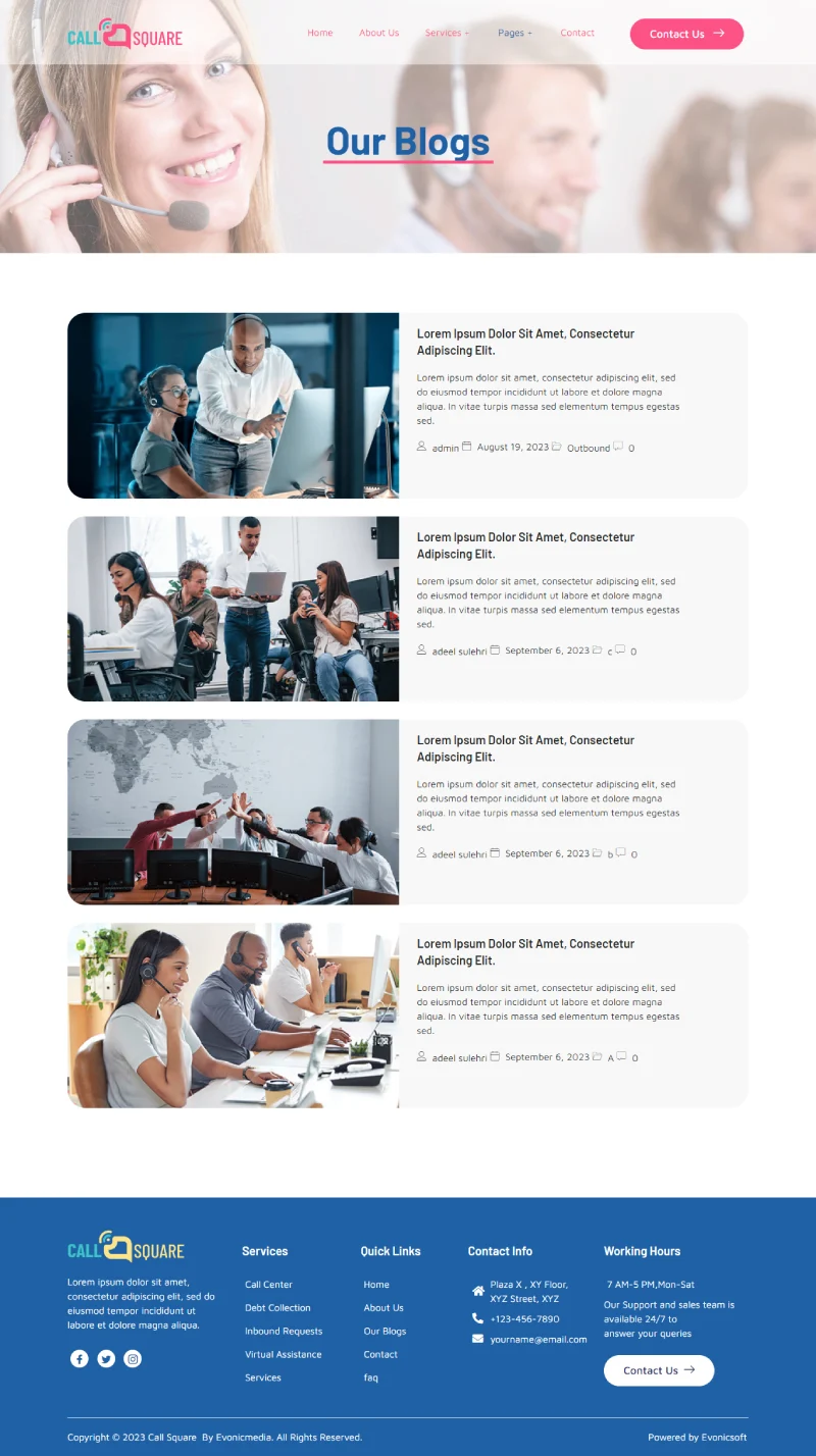 企业 Elementor 模板博客页面预览