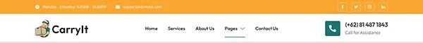 搬家与物流公司Elementor网站模板_一键导入快速建站插图2-WP资源海 物流/运输 Elementor 模板页眉预览