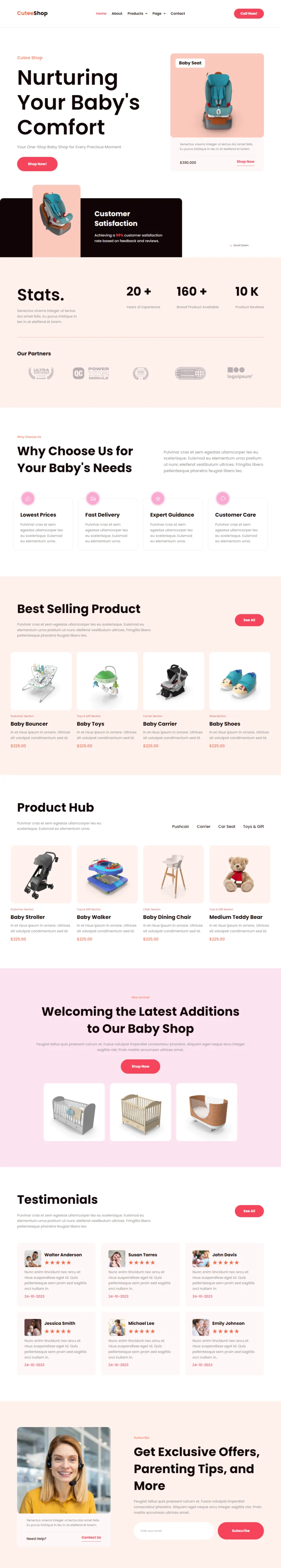 婴童用品电商Elementor网站模板_一键导入快速建站插图1-WP资源海 电商 Elementor 模板首页预览