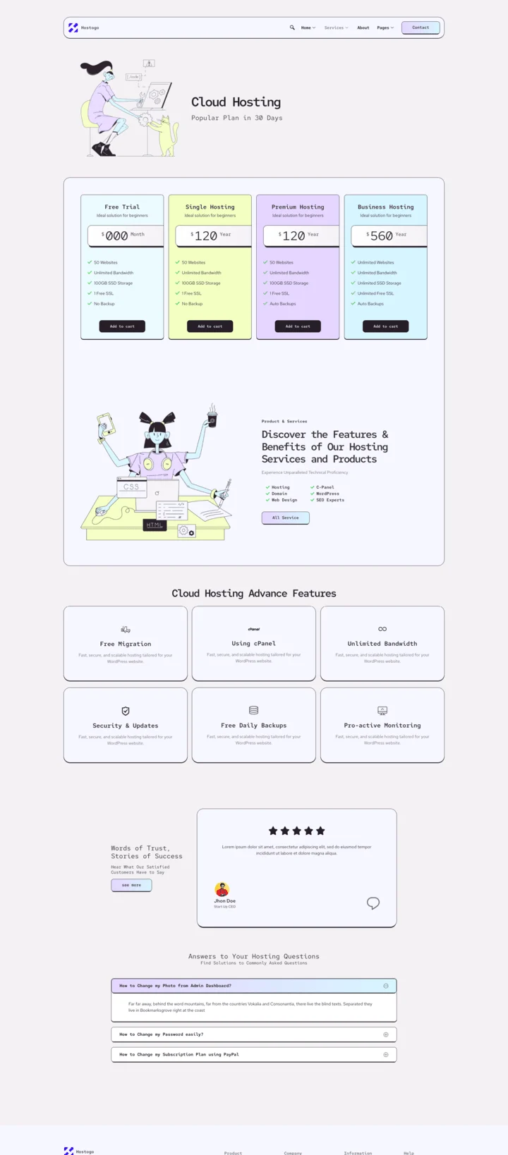 IT互联网 Elementor 模板服务详情预览