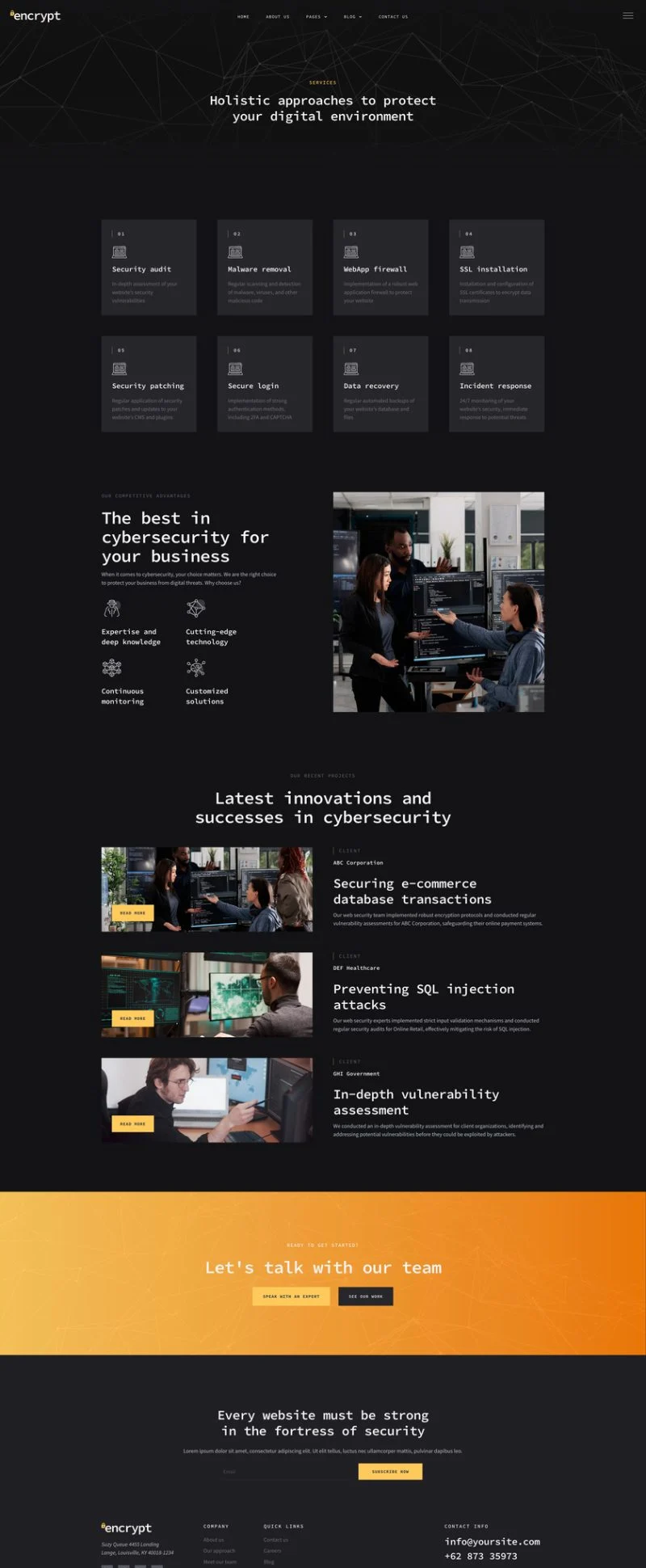 网站安全防护Elementor网站模板_一键导入快速建站插图7-WP资源海 IT互联网 Elementor 模板服务页面预览