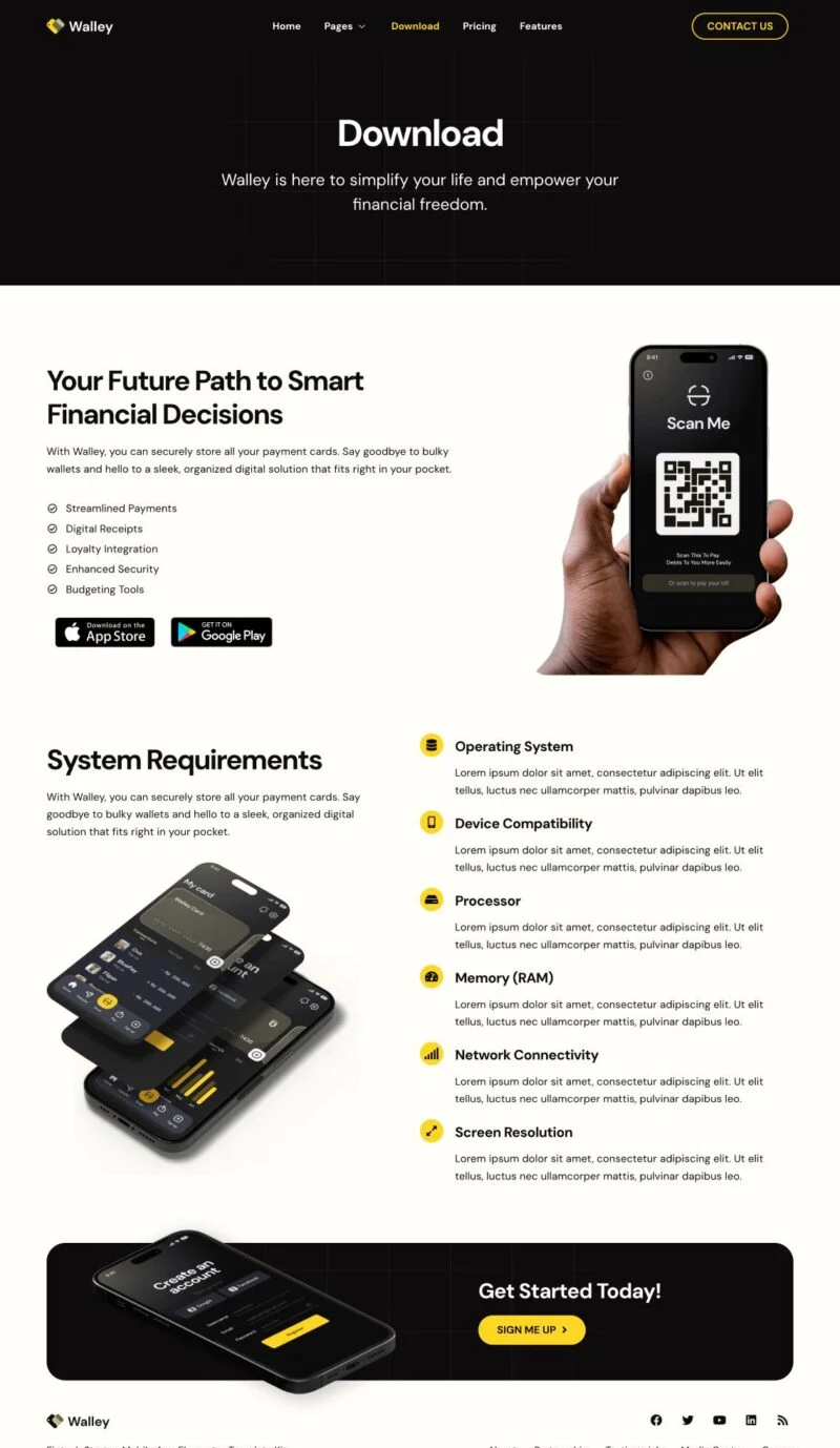 金融科技初创应用Elementor网站模板_一键导入快速建站插图2-WP资源海 金融/投资 Elementor 模板下载页面预览