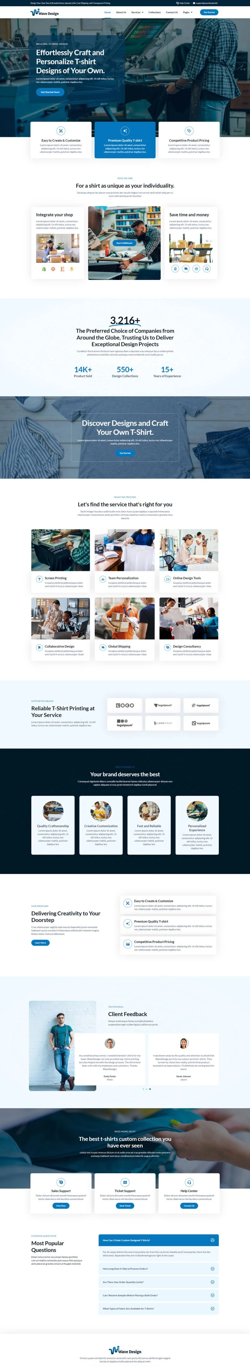 服装 Elementor 模板首页预览