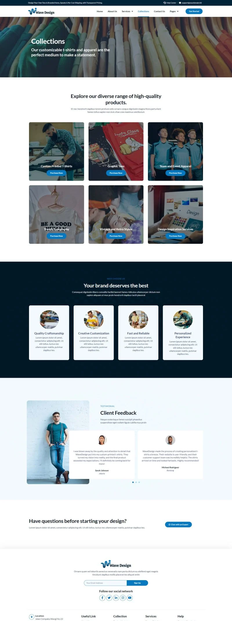 服装 Elementor 模板系列展示预览