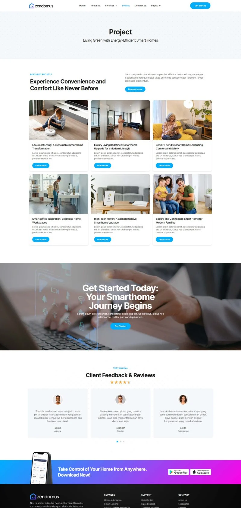 智能家居科技服务Elementor网站模板_一键导入快速建站插图5-WP资源海 IT互联网 Elementor 模板项目案例预览