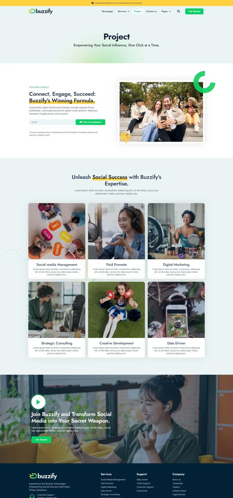 社交媒体营销与广告代理公司Elementor网站模板_一键导入快速建站插图4-WP资源海 广告/营销 Elementor 模板项目案例预览