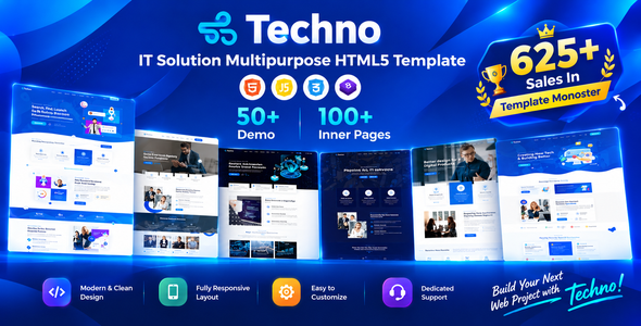 Technoit IT 解决方案与企业咨询 HTML5 模板