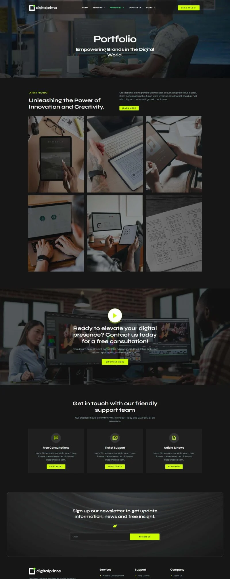 广告/营销 Elementor 模板案例页面预览