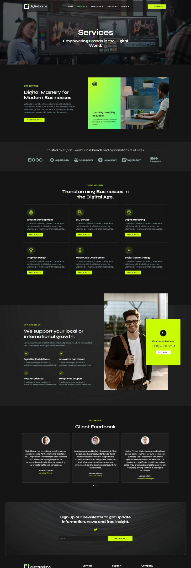 广告/营销 Elementor 模板服务页面预览