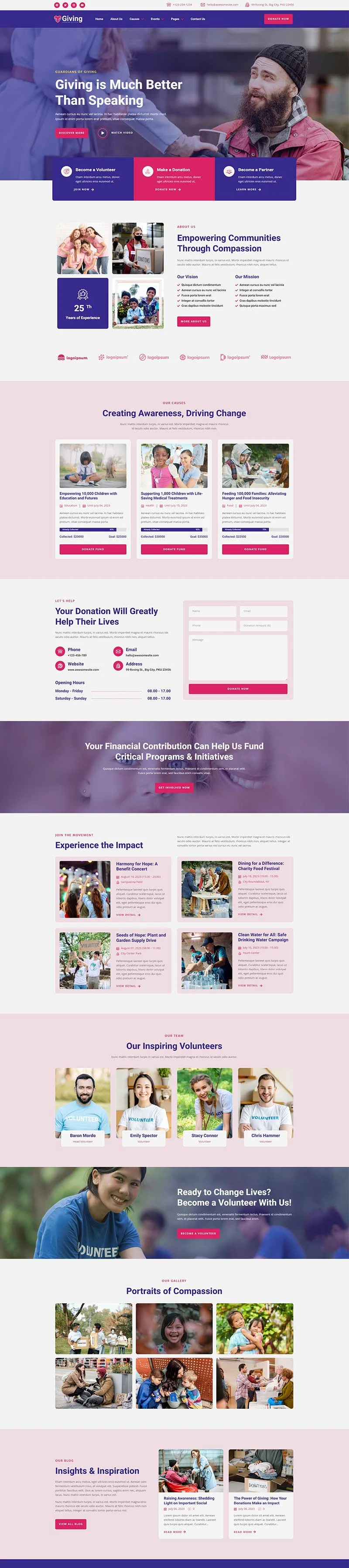 组织/机构 Elementor 模板首页预览