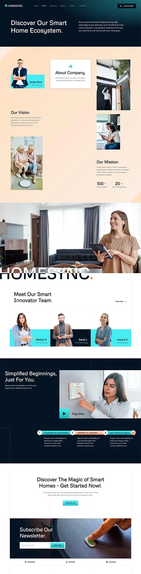智能家居与自动化服务Elementor网站模板_一键导入快速建站插图3-WP资源海 家居用品 Elementor 模板关于我们预览